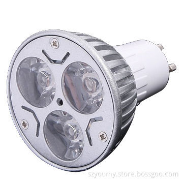 Minimum super white 3 x 1W GU10 white LED spotlight bulbs, energy-saving
